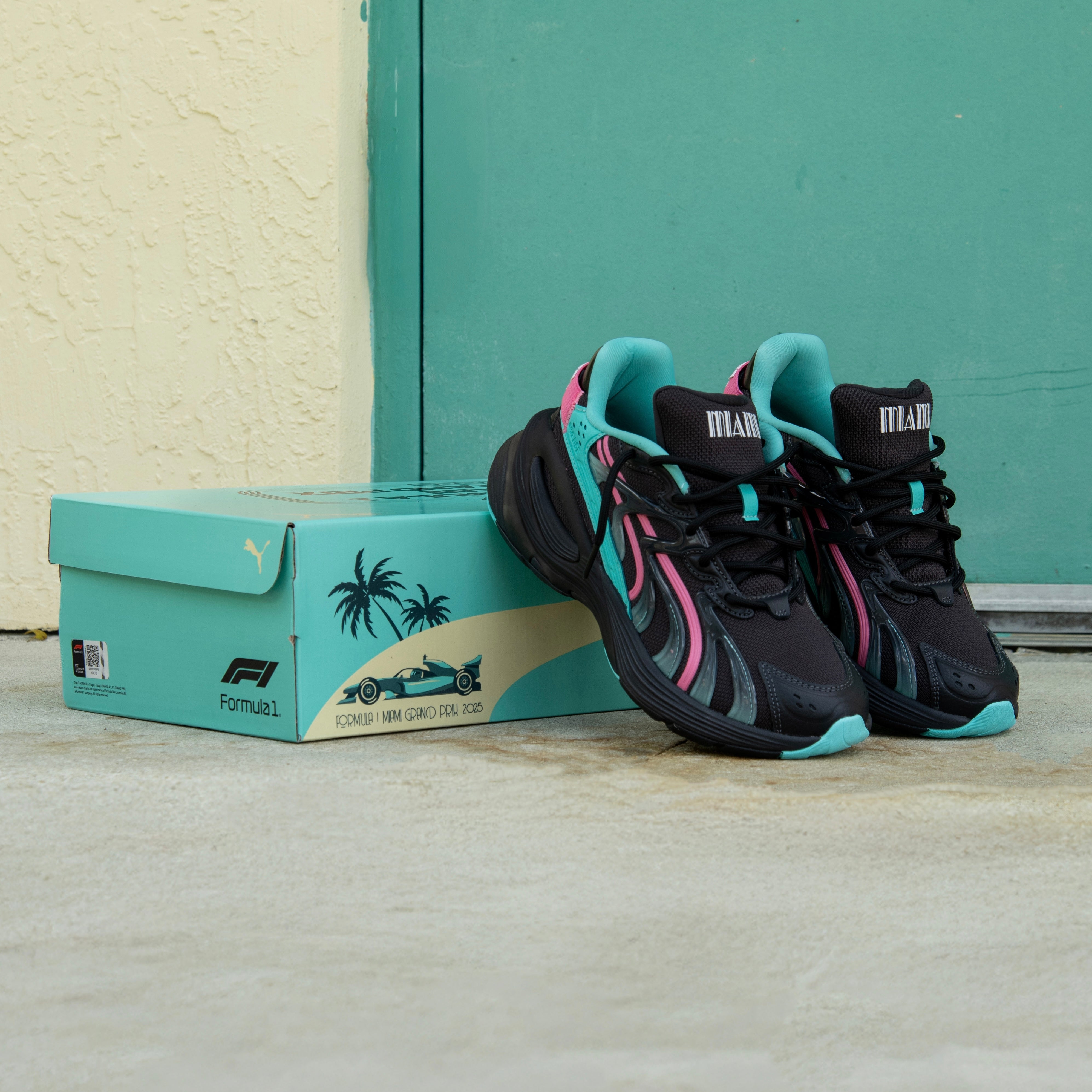 Mens Puma F1 Inverse Miami (Flat Dark Grey/Aquatic) - Puma