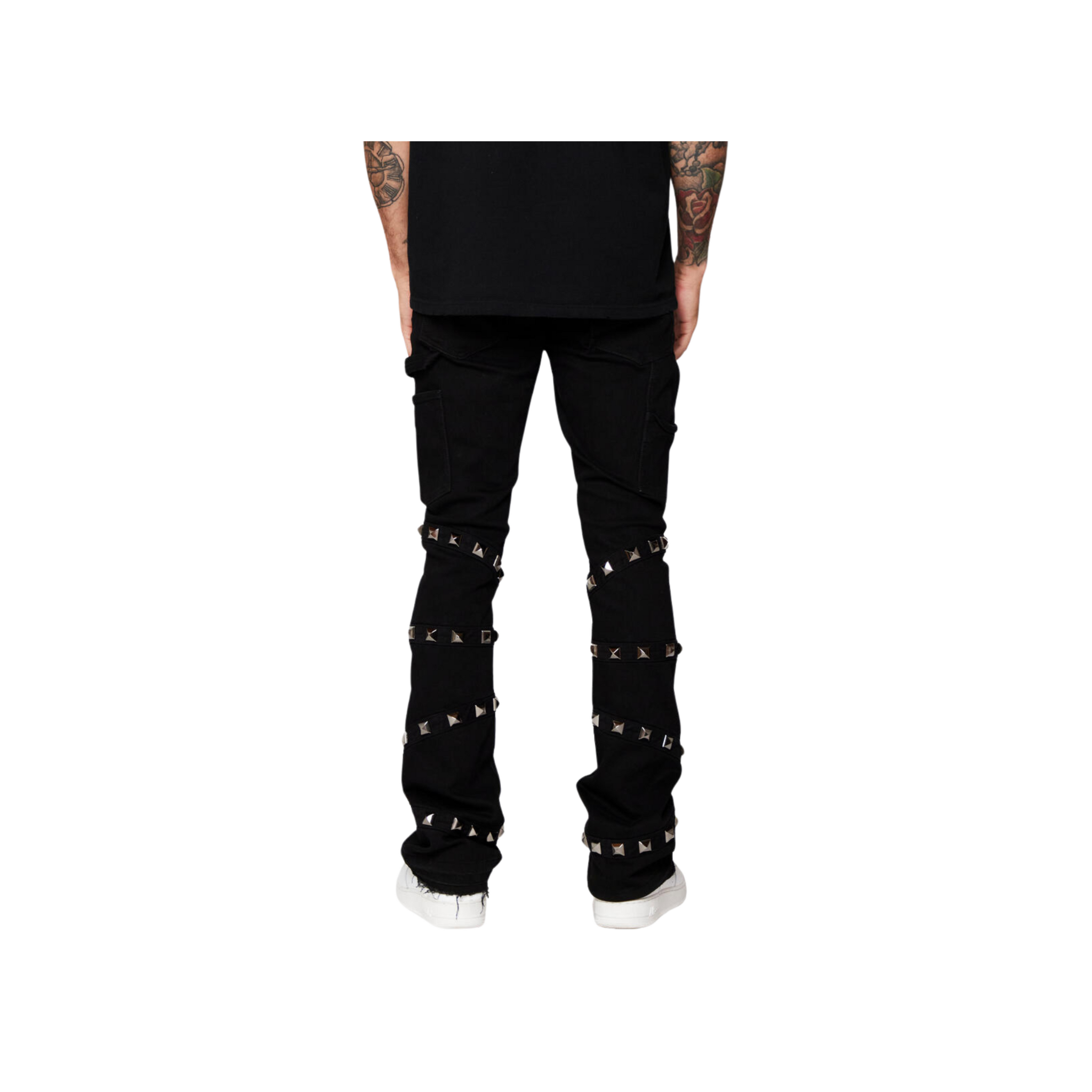 Valabasas "Pyrgos" Stacked Denim (Black) - VALABASAS