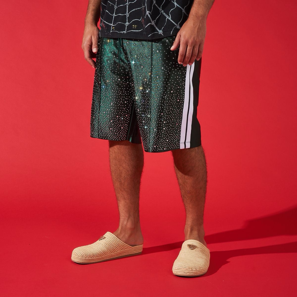 DUAA ''FOCUS'' GREEN STONE TRACK SHORT - DUAA