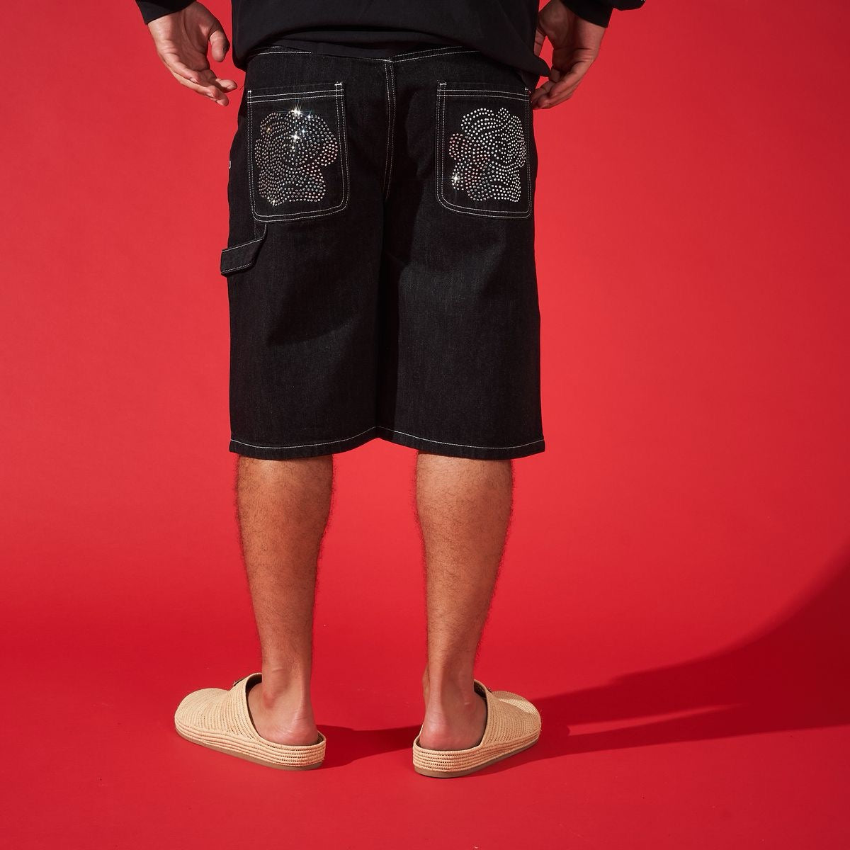 DUAA ''VICTORIOUS'' BLACK DENIM SHORTS - DUAA