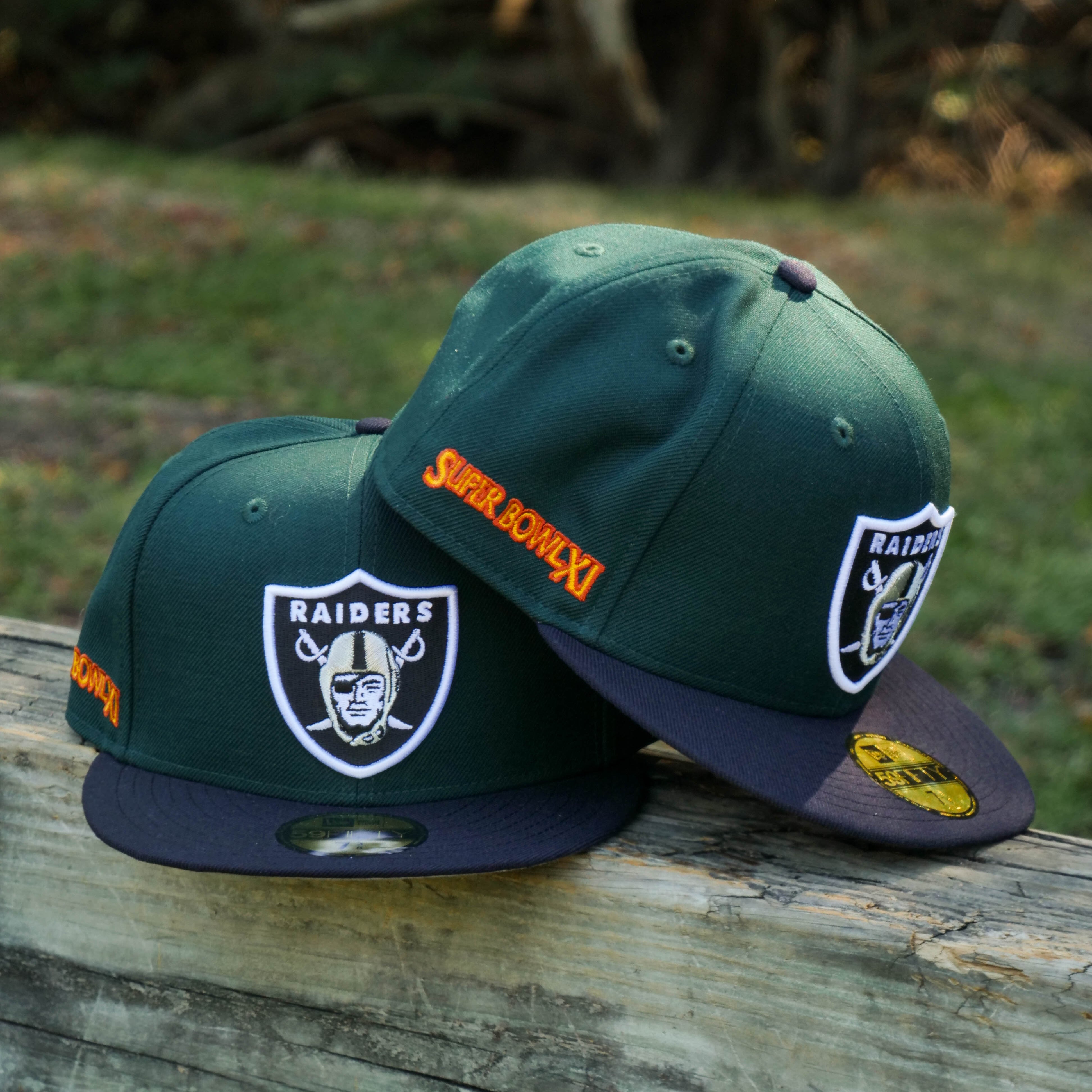 New Era Las Vegas Raiders Super Bowl Grey UV (Dark Green/Navy) 59Fifty Fitted