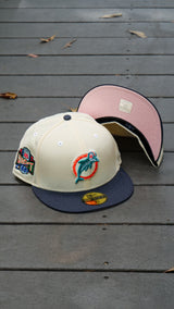 New Era Miami Dolphins NFL Draft 1991 Pink UV (Off White/Navy) 59Fifty Fitted