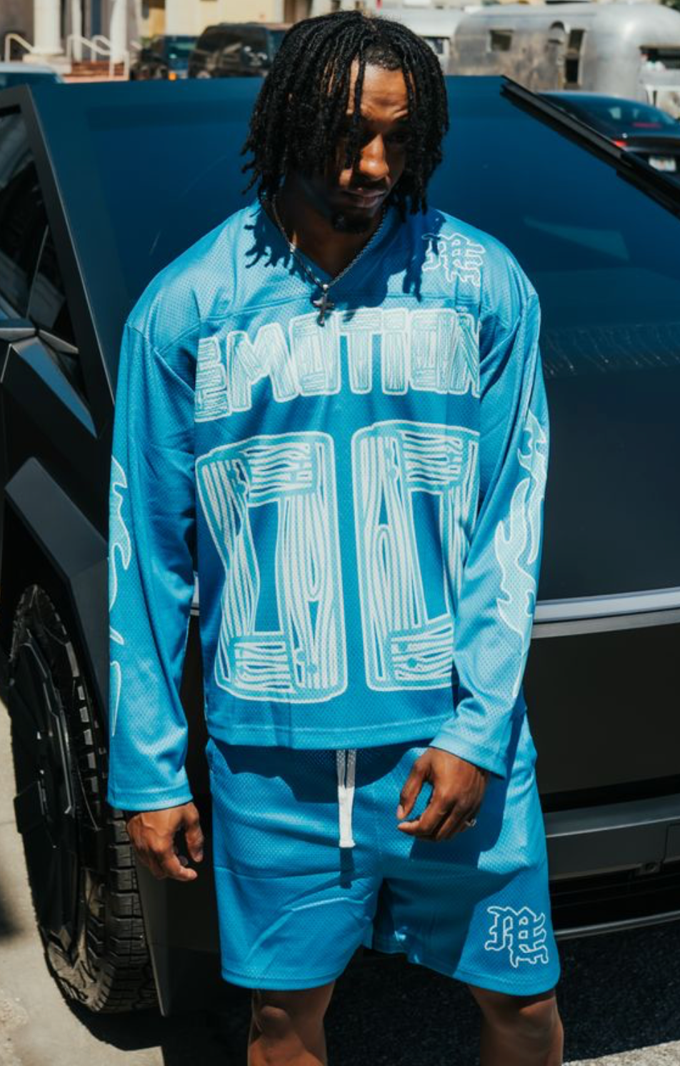 MIXED EMOTION- Blue 'Lightning' Long Sleeve - Mixed Emotion