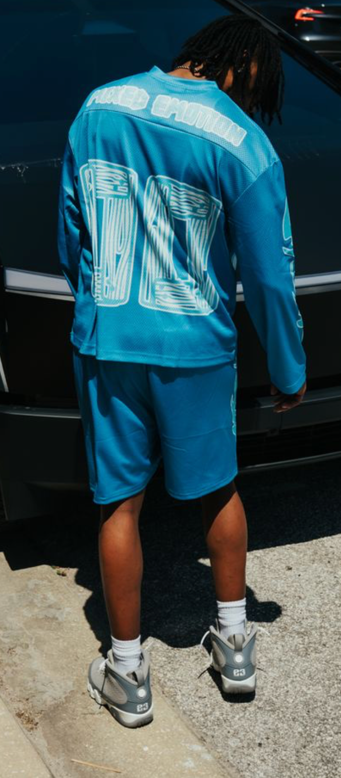 MIXED EMOTION- Blue 'Lightning' Long Sleeve - Mixed Emotion