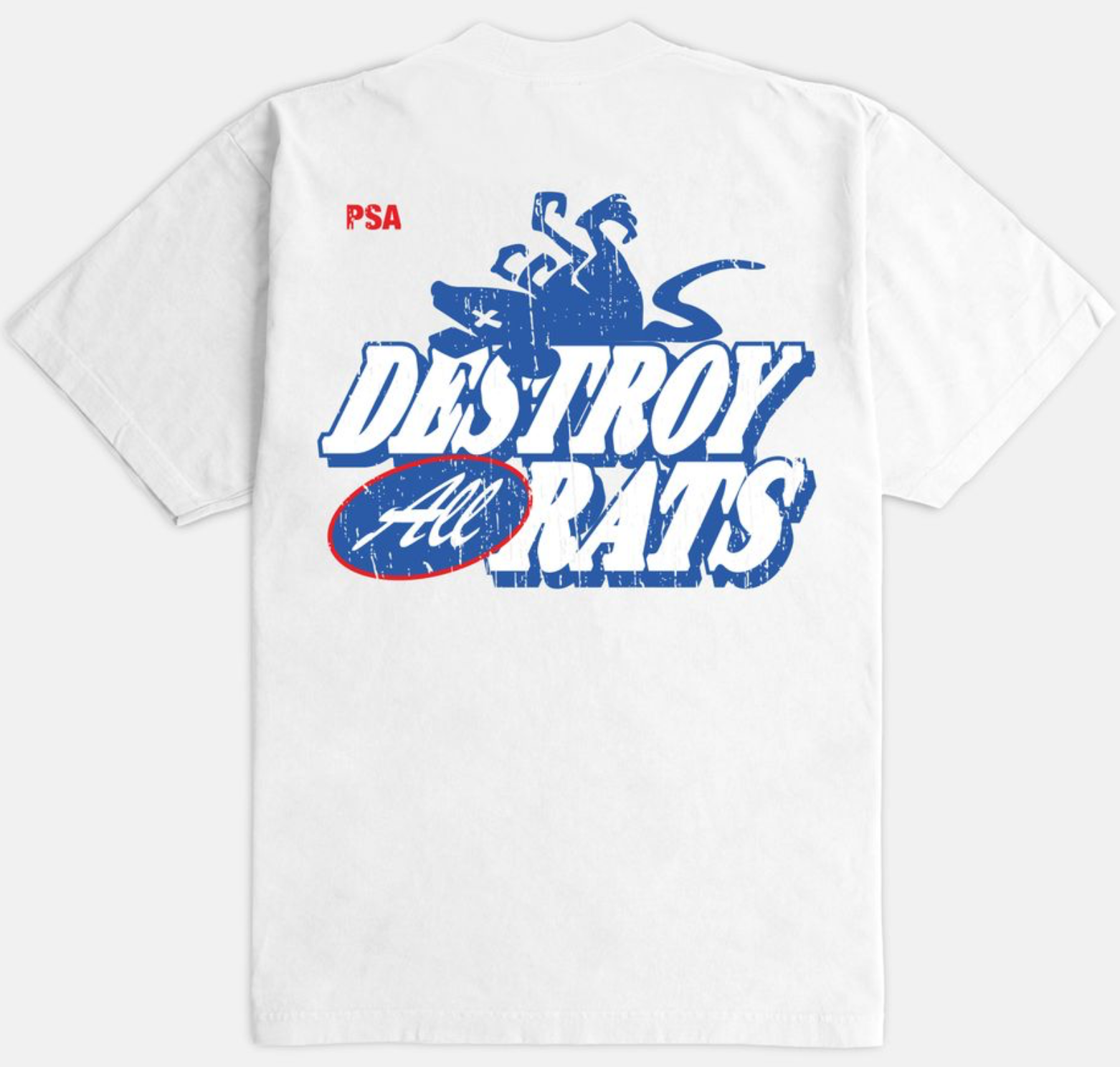 Outrank Destroy All Rats  Heavyweight T-shirt (White) - Outrank
