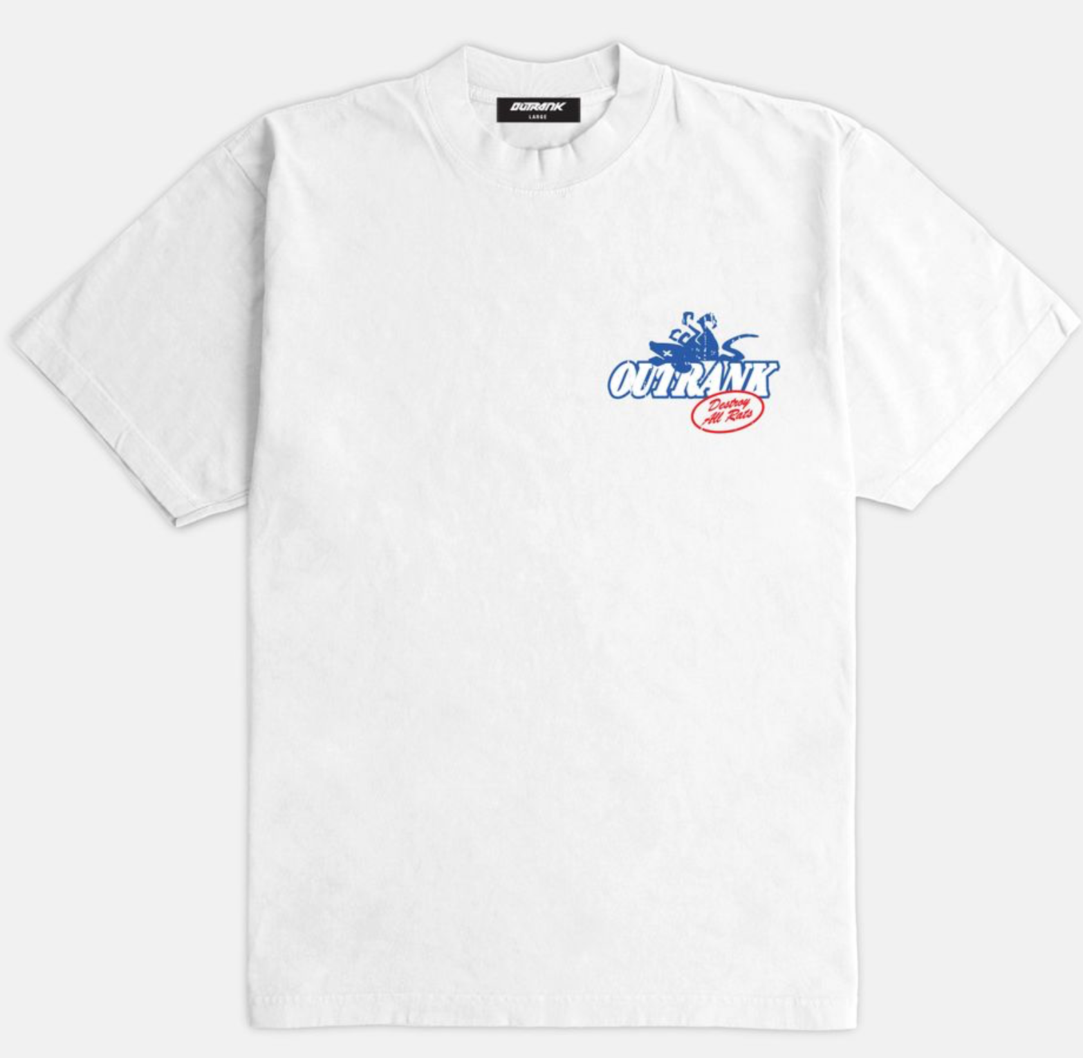 Outrank Destroy All Rats  Heavyweight T-shirt (White) - Outrank