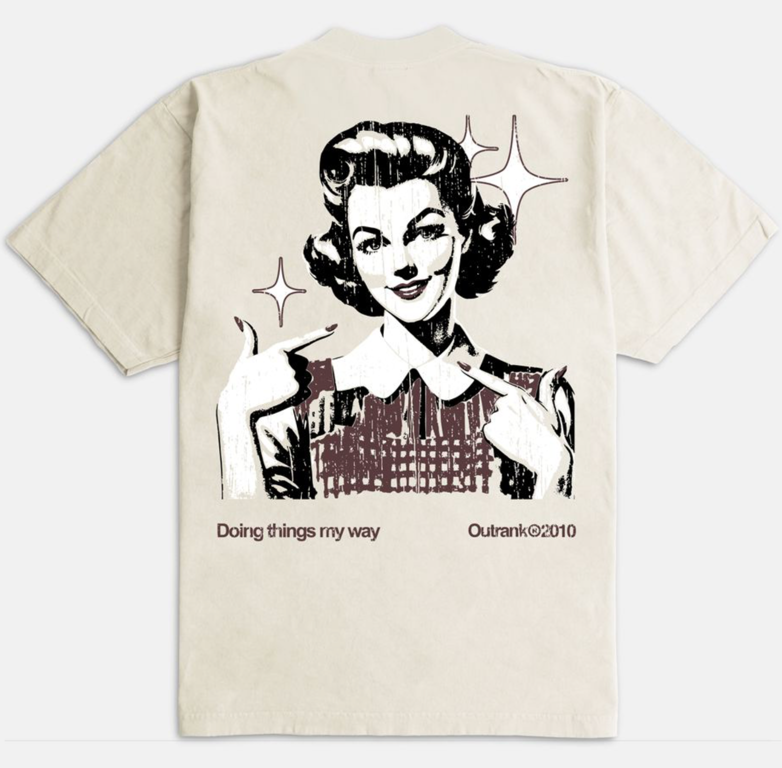 Outrank Doing Things My Way Heavyweight T-shirt (Cream) - Outrank