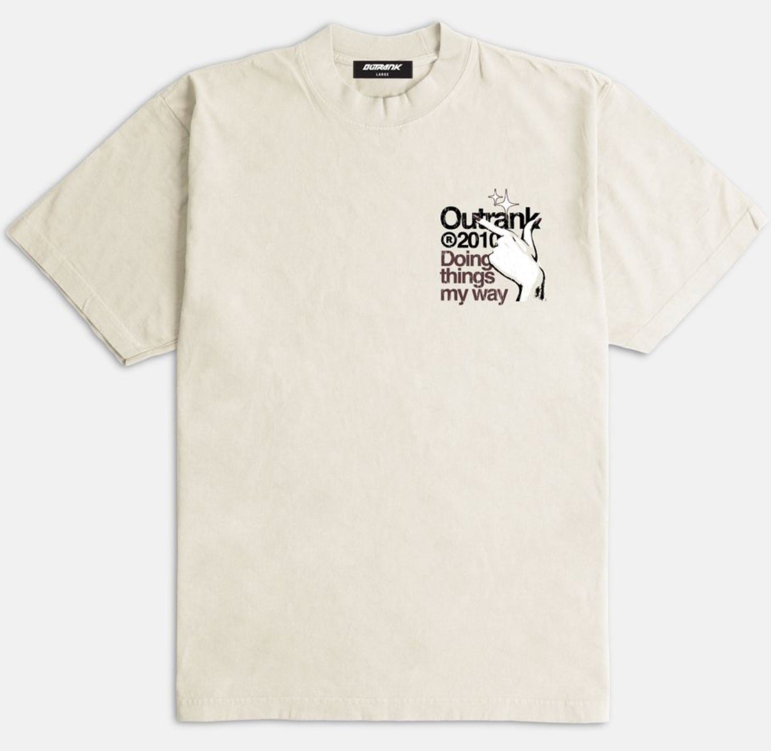 Outrank Doing Things My Way Heavyweight T-shirt (Cream) - Outrank