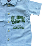 Kids Billionaire Boys Club BB Bamboo SS Woven (White/Milky Blue)