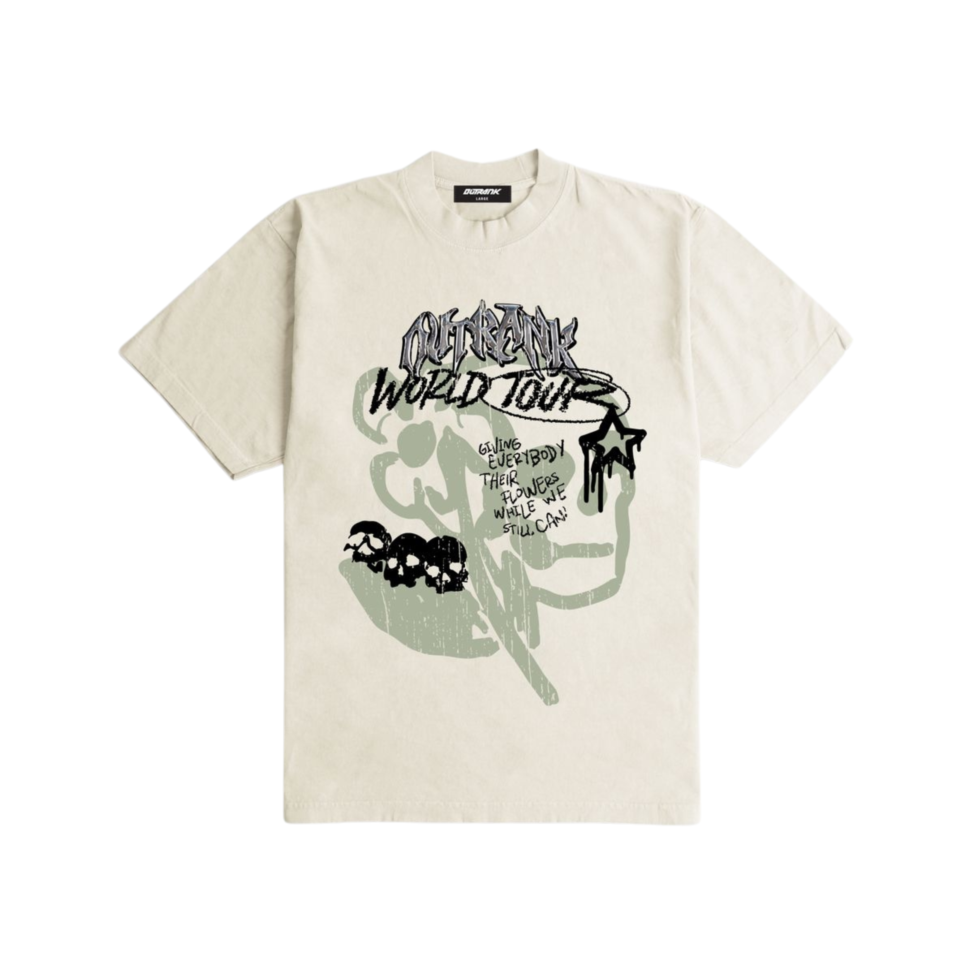 Outrank World Tour Heavyweight Tee (Cream)