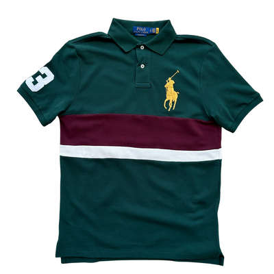 Polo Ralph Lauren Big Pony Mesh Polo Shirt (Forest/Burgundy) - Polo Ralph Lauren