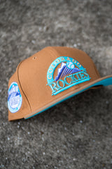 New Era Colorado Rockies 10th Anniversary Cyan UV (Khaki/Tan) - New Era