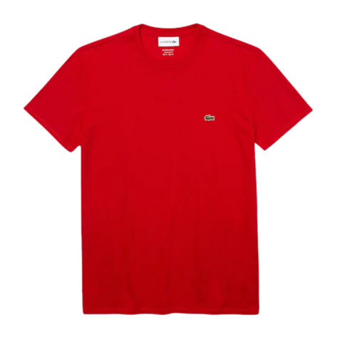 Lacoste Men's Crew Neck Pima Cotton Jersey T-shirt (Red) - Lacoste