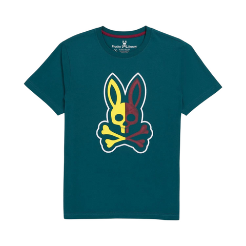 Psycho Bunny Cooper Split Bunny Logo Tee (Spruce) - Psycho Bunny