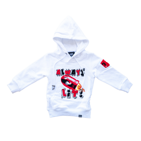 KID'S DENIMiCITY Always Lit Red Thunder Hoodie - DENIMiCITY