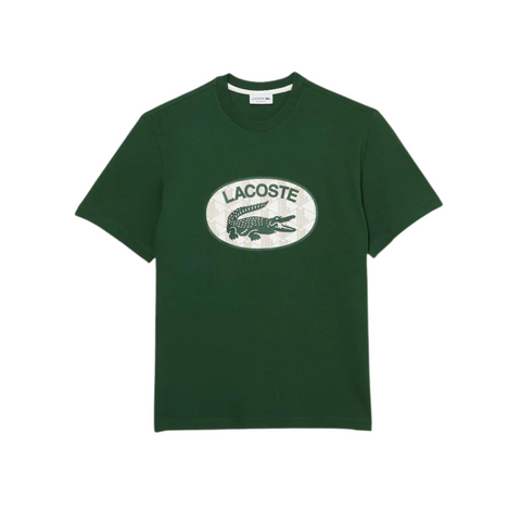 Lacoste Branded Monogram Print T-Shirt (Green) - Lacoste