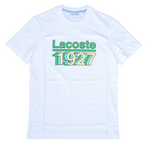 Lacoste Crew Neck Vintage Printed Cotton T-shirt (White) - Lacoste